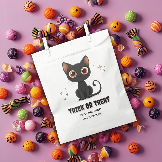 Halloween Trick or Treat  – Custom Cute Black Cat Favour Bag (Creator Uploaded)