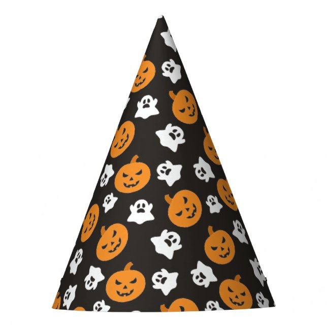 Halloween Trick or Treat Cute Ghosts & Pumpkins Party Hat (Front)