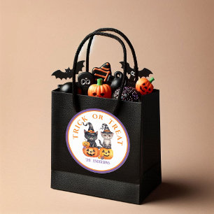 Halloween Trick or Treat Cute Kittens & Pumpkins Classic Round Sticker