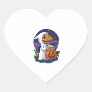 Halloween Trick-or-Treat Dino Heart Sticker