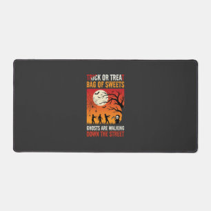 Halloween Trick or Treat Ghosts Walking Street Desk Mat