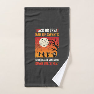 Halloween Trick or Treat Ghosts Walking Street Hand Towel