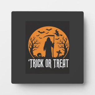 Halloween Trick or Treat Grim Reaper Design_1 Plaque