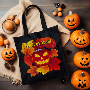 Halloween Trick or Treat Jack O'lantern Tote Bag