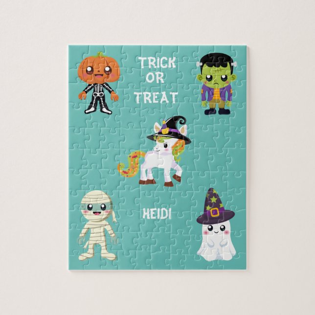 HALLOWEEN "TRICK OR TREAT KIDS PUZZLE PERSONALIZED (Vertical)