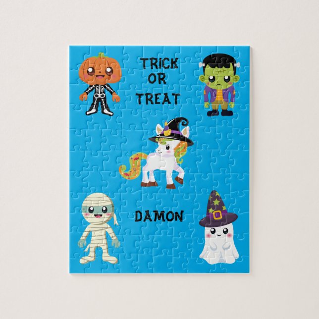 HALLOWEEN "TRICK OR TREAT KIDS PUZZLE PERSONALIZED (Vertical)