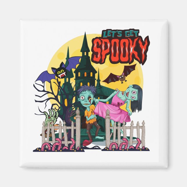 Halloween Trick or Treat Let's Get Spooky Magnet (Front)