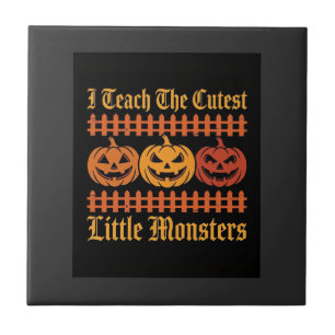 Halloween Trick Or Treat Little Monsters Pumpkin D Ceramic Tile