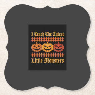 Halloween Trick Or Treat Little Monsters Pumpkin D Paper Coaster