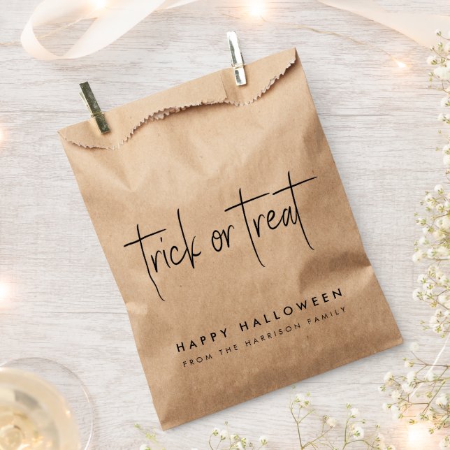 Halloween Trick or Treat | Modern Stylish Candy Favour Bag (Clipped)
