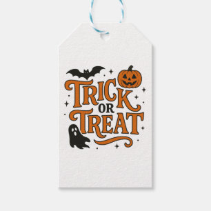 Halloween Trick or Treat Orange Favour Bags Treats Gift Tags