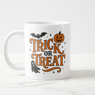 Halloween Trick or Treat Orange Halloween Party Large Coffee Mug