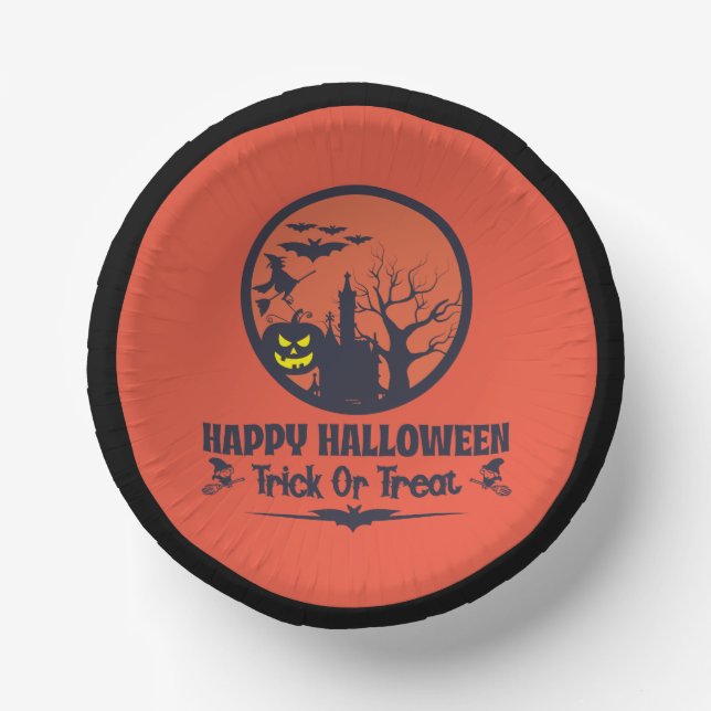 Halloween Trick Or Treat    Paper Plate (Front)