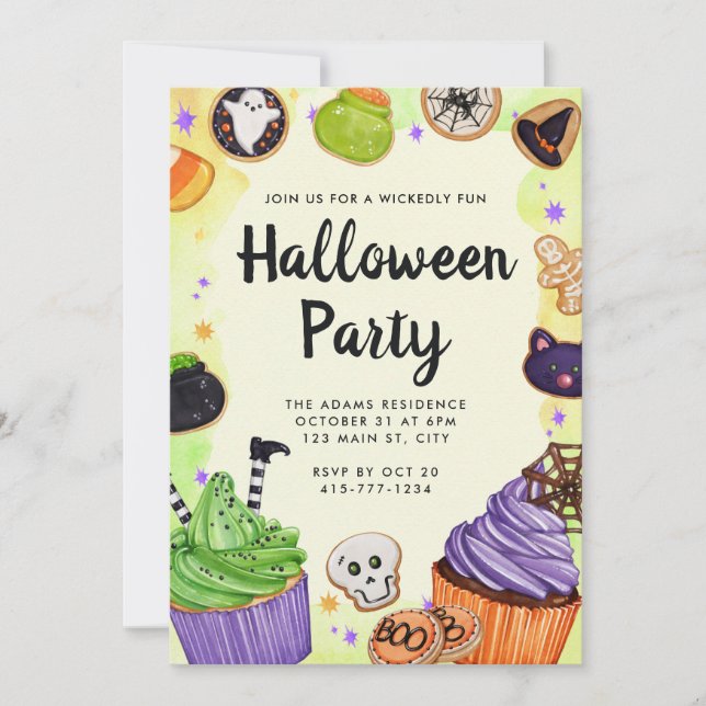Halloween Trick or Treat Party Customisable Invitation (Front)
