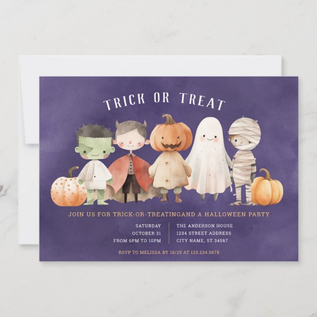 Halloween Trick or Treat Party Invitation (Front)