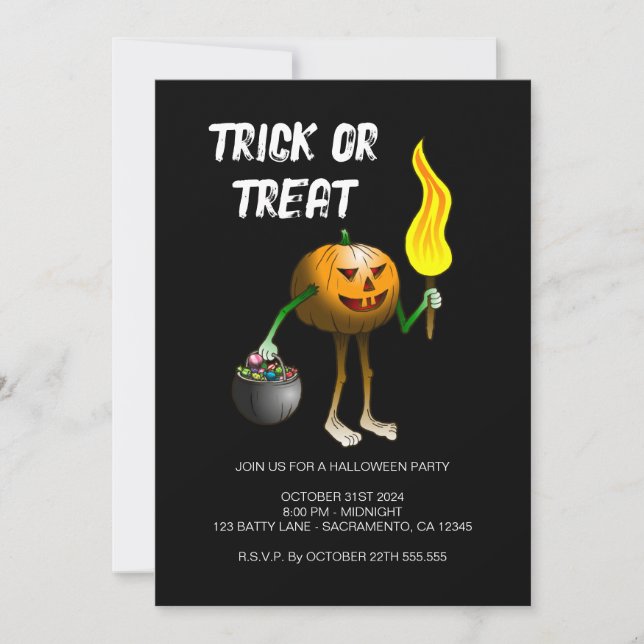 Halloween Trick or Treat Party Invitation (Front)