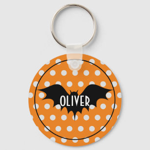 Halloween trick or treat personalised monogram key ring