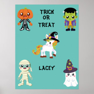 HALLOWEEN "TRICK OR TREAT" POSTER PERSONALIZED