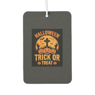 Halloween Trick or Treat Pumpkin Graveyard Design Car Air Freshener