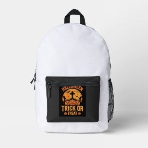 Halloween Trick or Treat Pumpkin Graveyard Design Printed Backpack