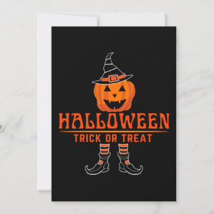 halloween trick or treat pumpkin  invitation
