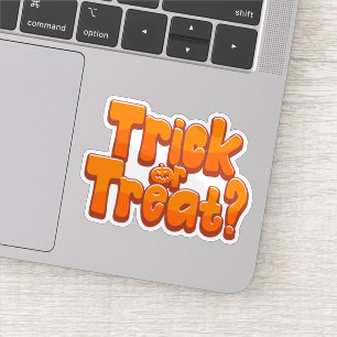 Halloween trick or treat pumpkin sticker