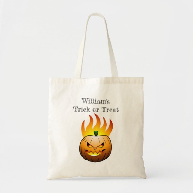 Halloween Trick or Treat Pumpkin Tote Bag (Front)