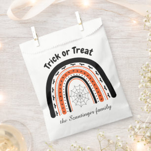 Halloween trick or treat rainbow bats personalized favour bag
