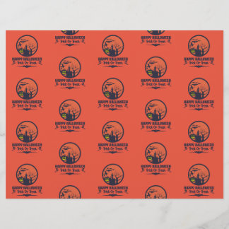 Halloween Trick Or Treat Scrapbook Paper 