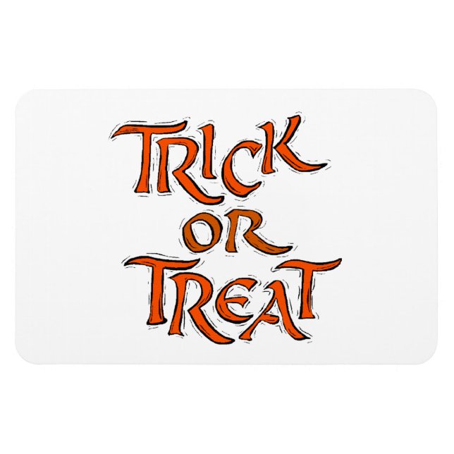 Halloween Trick or Treat Shaky Orange Words Magnet (Horizontal)