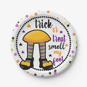 Halloween Trick or Treat Smell My Feet Party Paper Plate