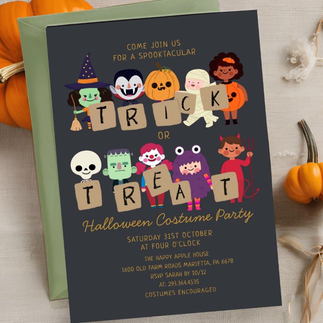 Halloween Trick or Treat Spooktacular CostumeParty Invitation (Creator Uploaded)