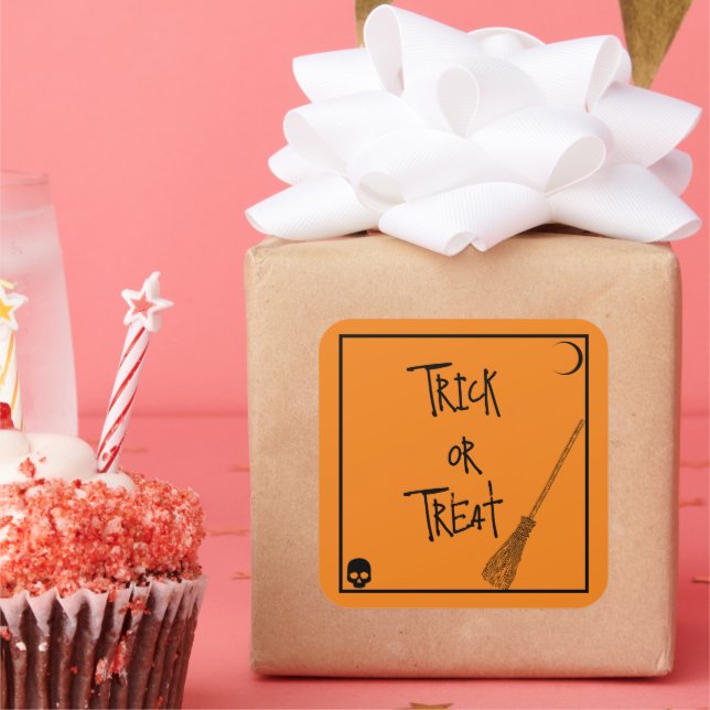 Halloween Trick or Treat  Square Sticker (Party)