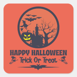Halloween Trick Or Treat  Square Sticker