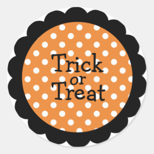 Halloween Trick or Treat Sticker - Customisable