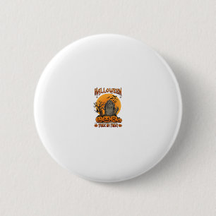 Halloween Trick Or Treat Tombstone Zombie Hands Pu 6 Cm Round Badge