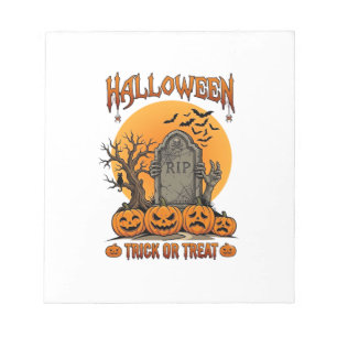 Halloween Trick Or Treat Tombstone Zombie Hands Pu Notepad