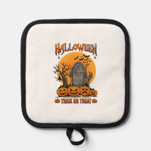 Halloween Trick Or Treat Tombstone Zombie Hands Pu Pot Holder