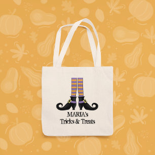 Halloween Trick or Treat Whimsical Witch Shoes Tote Bag