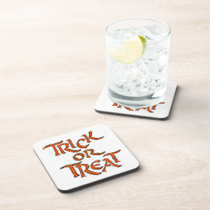 Halloween Trick or Treat Words Coaster