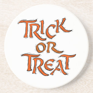 Halloween Trick or Treat Words Coaster