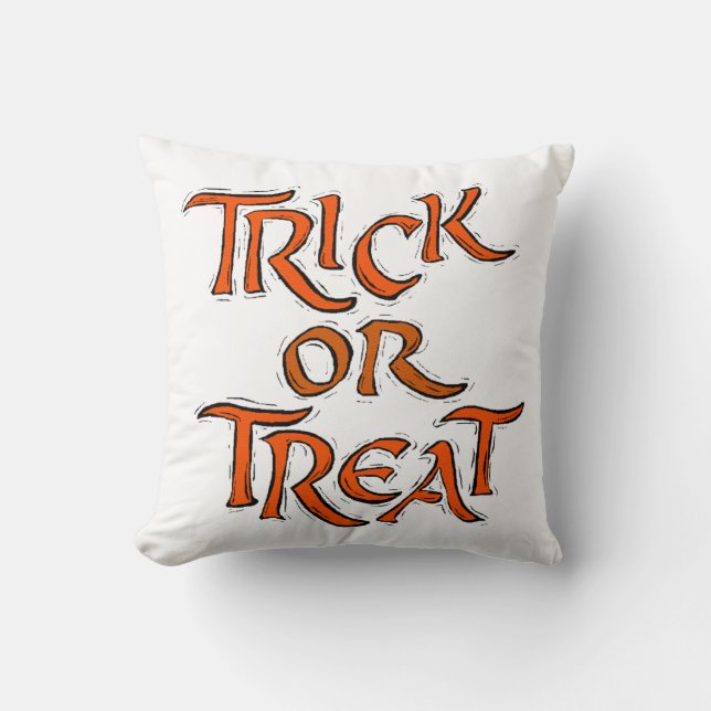 Halloween Trick or Treat Words Cushion (Front)