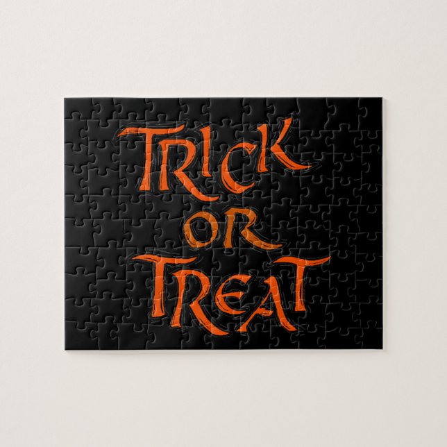 Halloween Trick or Treat Words Jigsaw Puzzle (Horizontal)