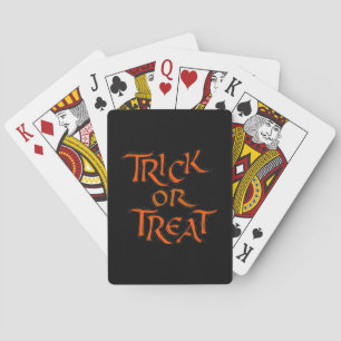 Halloween Trick or Treat Words Playing Cards