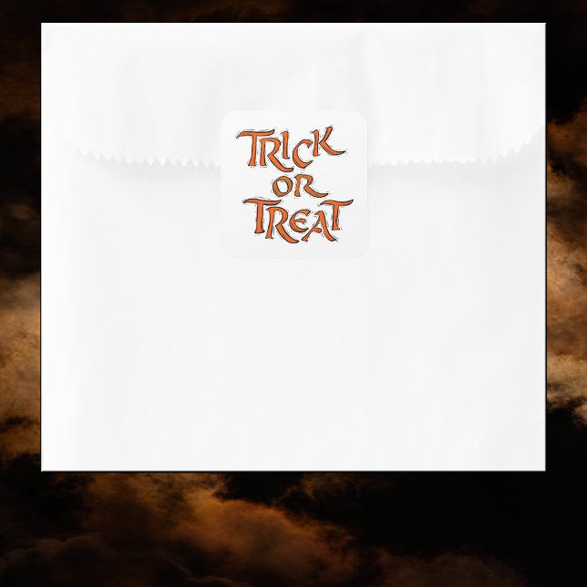 Halloween Trick or Treat Words Square Sticker (Halloween Trick or Treat Words Square Sticker)