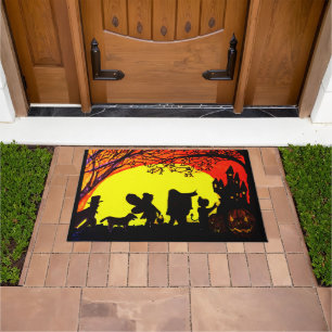 HALLOWEEN TRICK OR TREATERS  DOORMAT