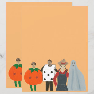 Halloween Trick or Treaters in Costumes Scrapbook 
