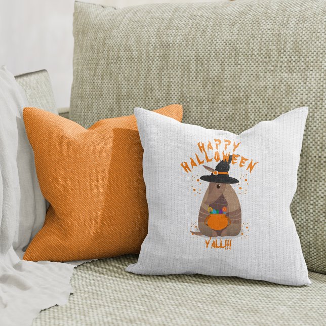 Halloween Trick-or-Treating Armadillo Witch Texas Cushion (Creator Uploaded)