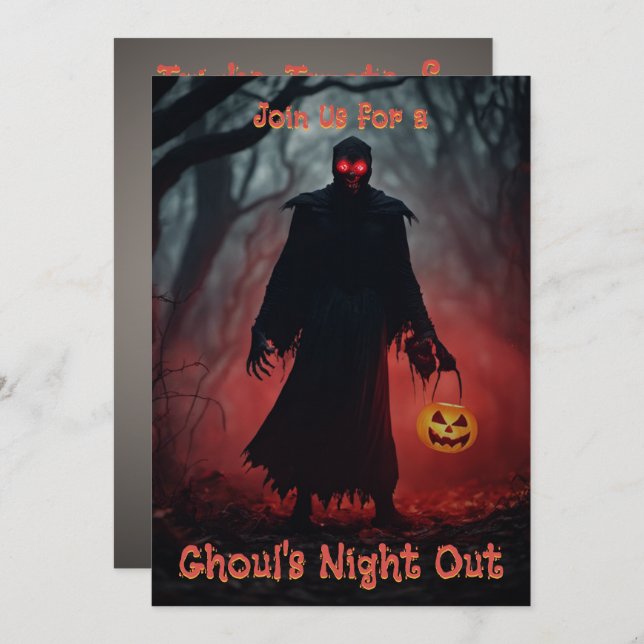 Halloween Trick or Treating Spooky Ghoul Party Invitation (Front/Back)