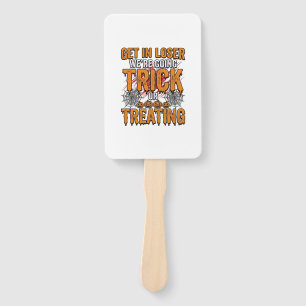 Halloween Trick Or Treating Vintage Typography Des Hand Fan